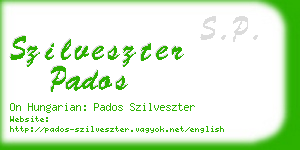 szilveszter pados business card